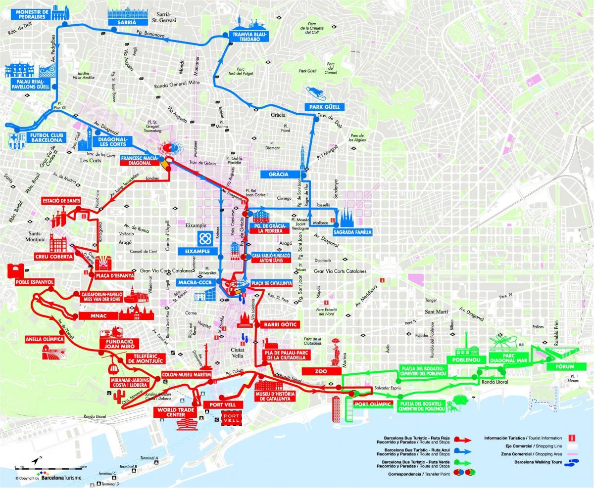 barcelona city tour bus mapa