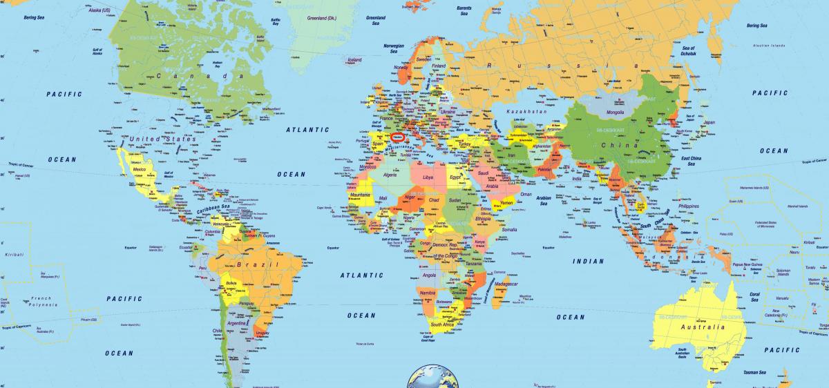 barcelona španělsko na mapě světa