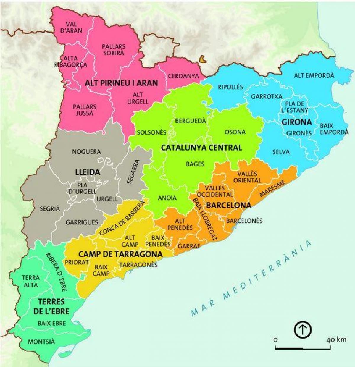 mapa barcelona regionu
