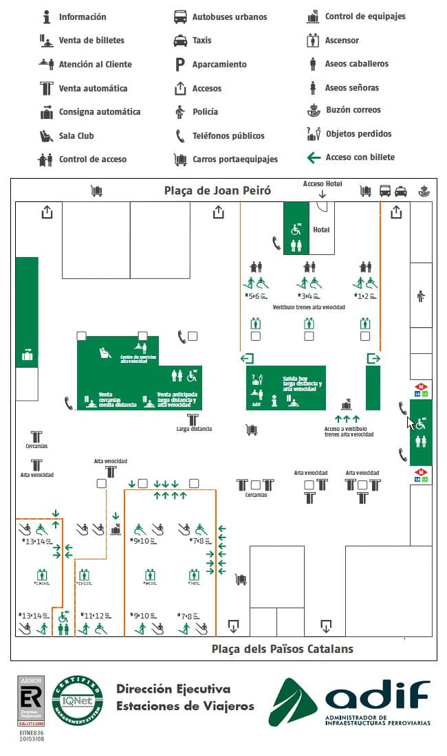 barcelona sants železniční stanice mapa