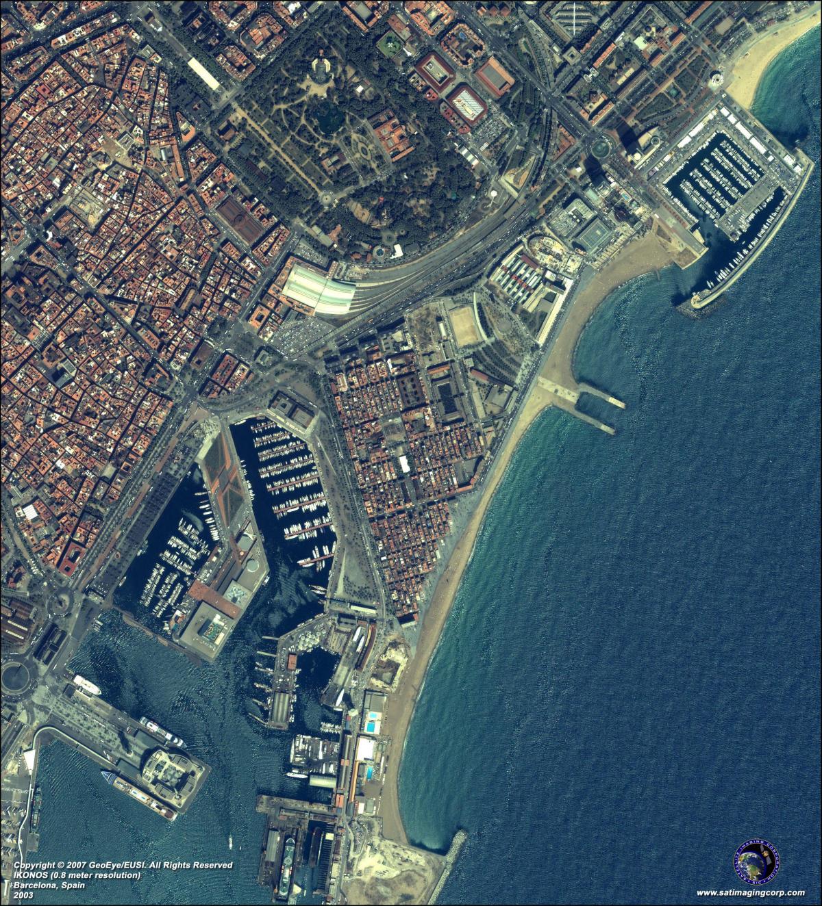 mapa barcelona satelitní