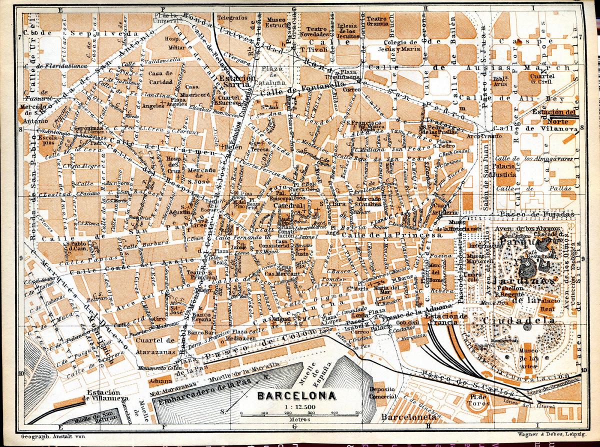 stará mapa barcelona