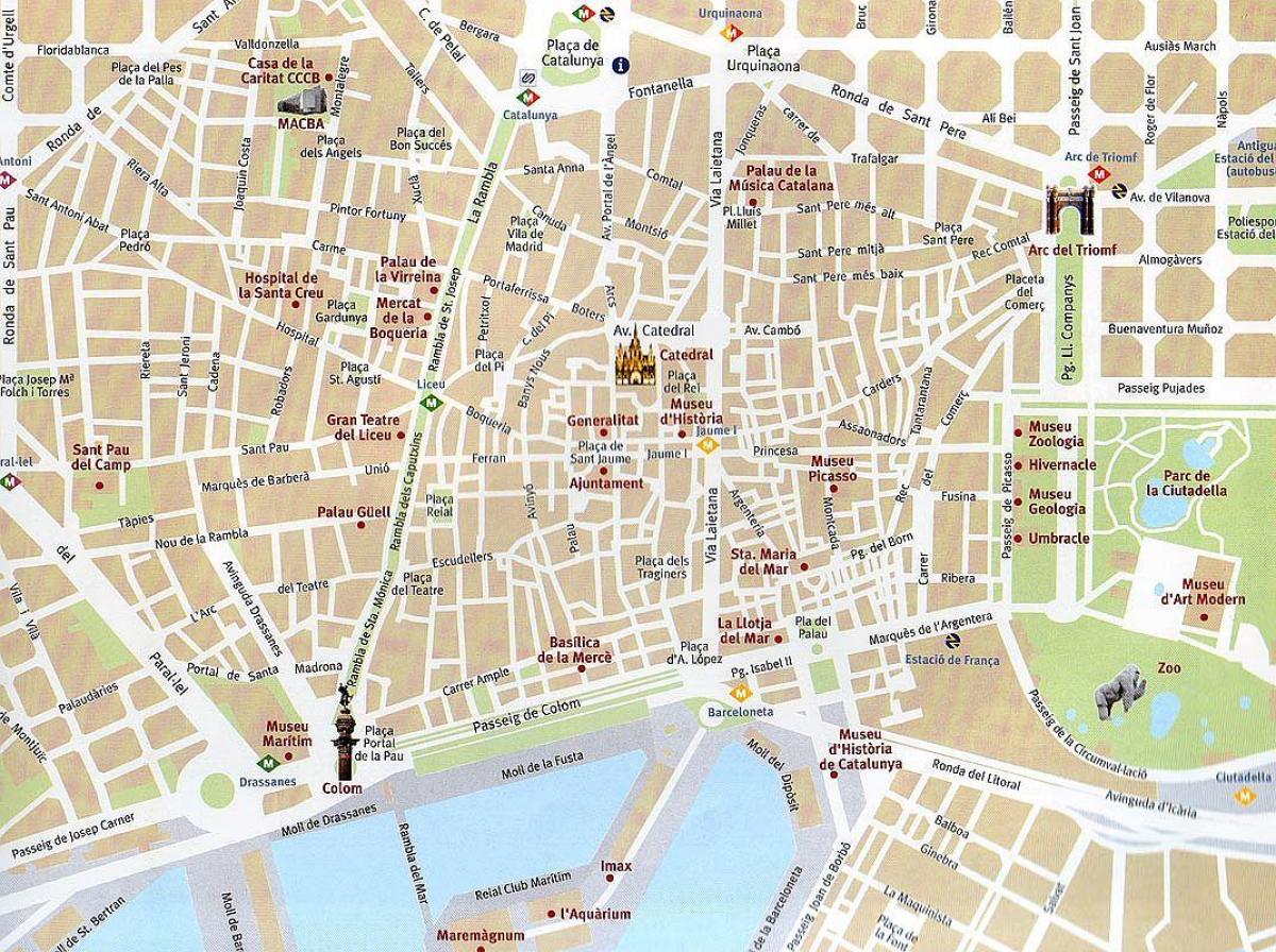 mapa barcelony staré město