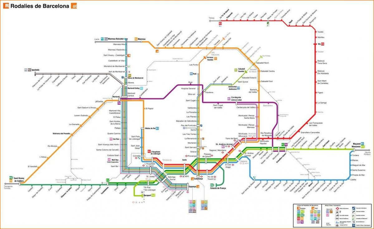barcelona mapa vlakového nádraží