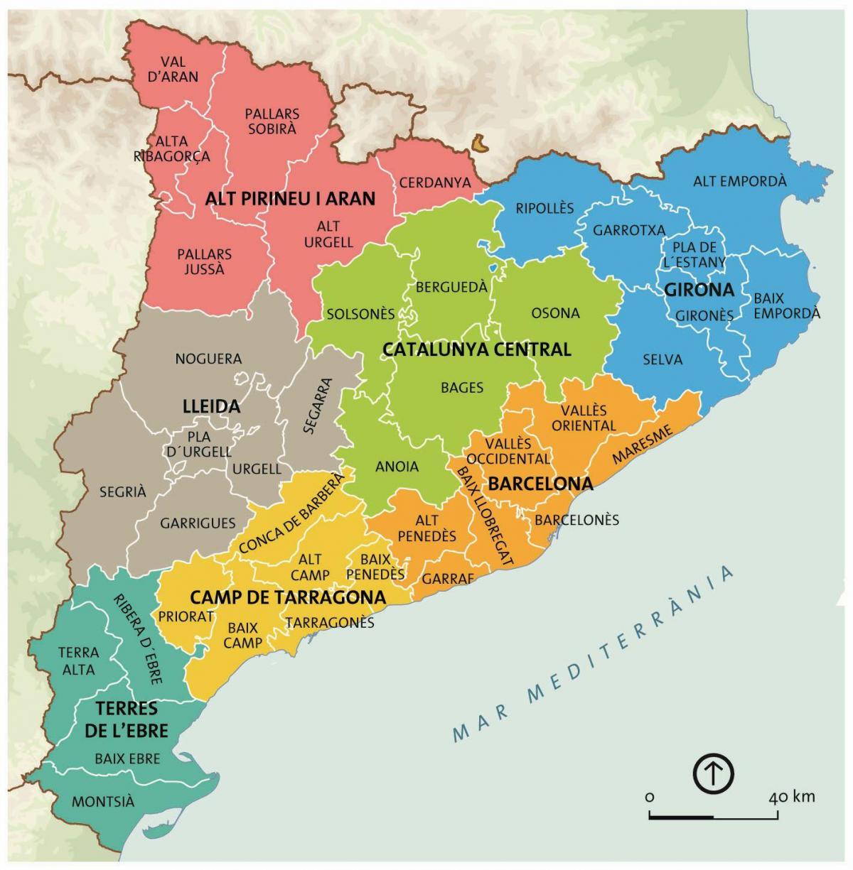 mapa catalunya barcelona
