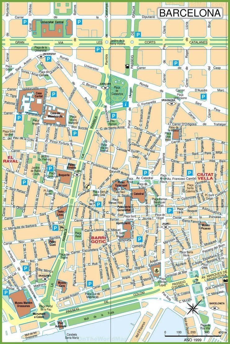mapa las ramblas barcelona španělsko