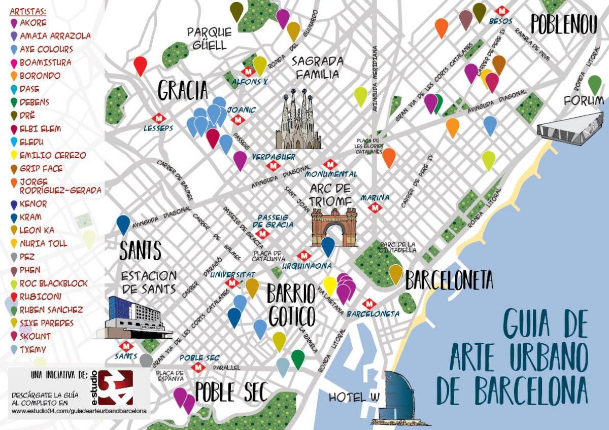 barcelona street art mapě