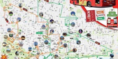 Red bus tour barcelona mapě