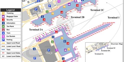 Barcelona airport t2 mapě