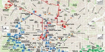 Chůze barcelona mapě