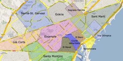 Mapa barcelona předměstí