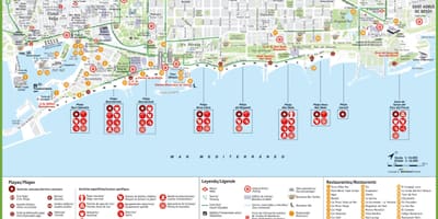 Pláž mapa barcelona
