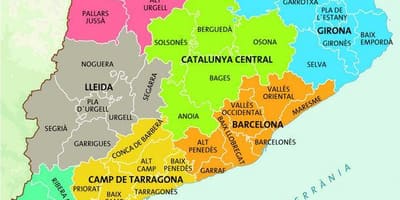 Mapa barcelona regionu