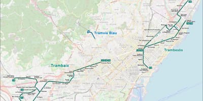 Tramvaj barcelona mapě