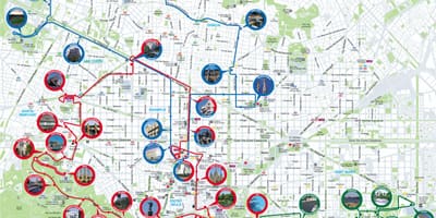 Turistický autobus barcelona mapa trasy