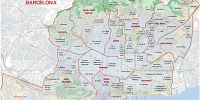 Mapa oblasti v barceloně