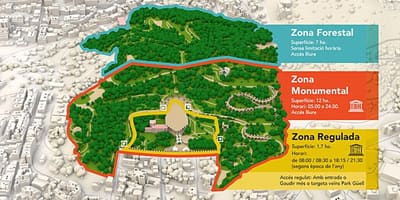 Gaudího park barcelona mapě