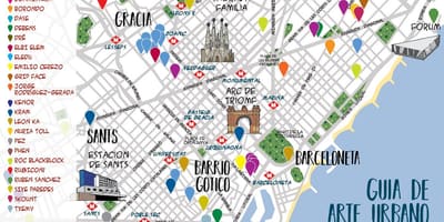 Barcelona street art mapě