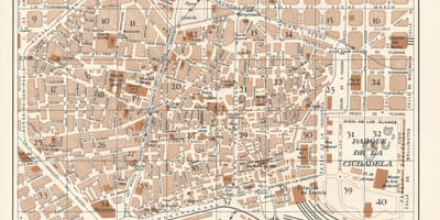 Mapa barcelona vintage